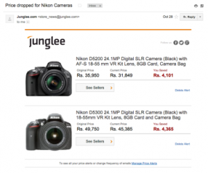 Create Price Alerts on Junglee