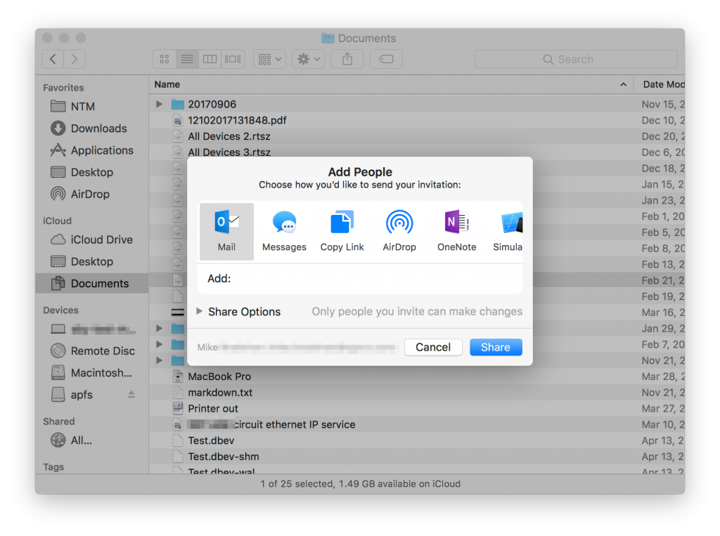 How to share iCloud Drive Documents on macOS and iOS 
